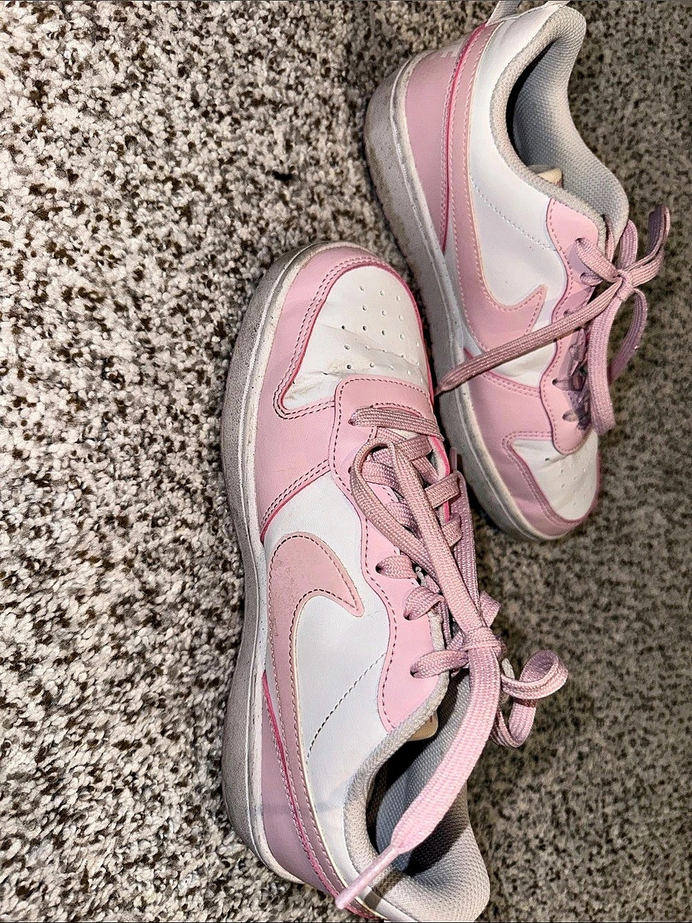Nike Court Borough Low Recraft Pink & White Sneakers Girls US 6Y